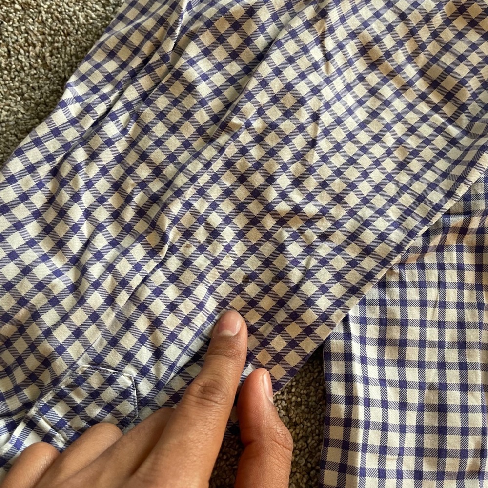 Mens Ralph Lauren Yarmouth Shirt 16.5 32/33 Purple Gingham Good Button Down - Picture 7 of 8